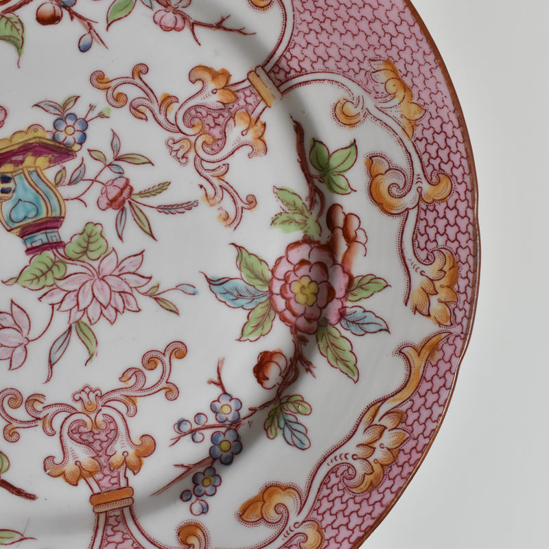 Antique Dessert Plate Sarreguemines Minton Pink 235 E