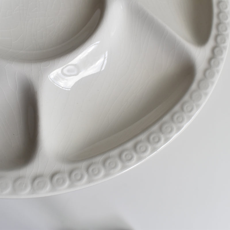 ヴィンテージフォンデュプレート　ジアン　ホワイト　A