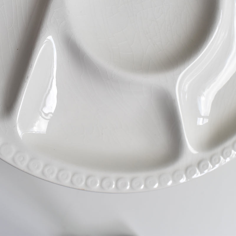 ヴィンテージフォンデュプレート　ジアン　ホワイト　A