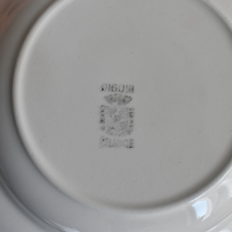 Vintage Deep Plate, Digoin & Sarreguemines White E