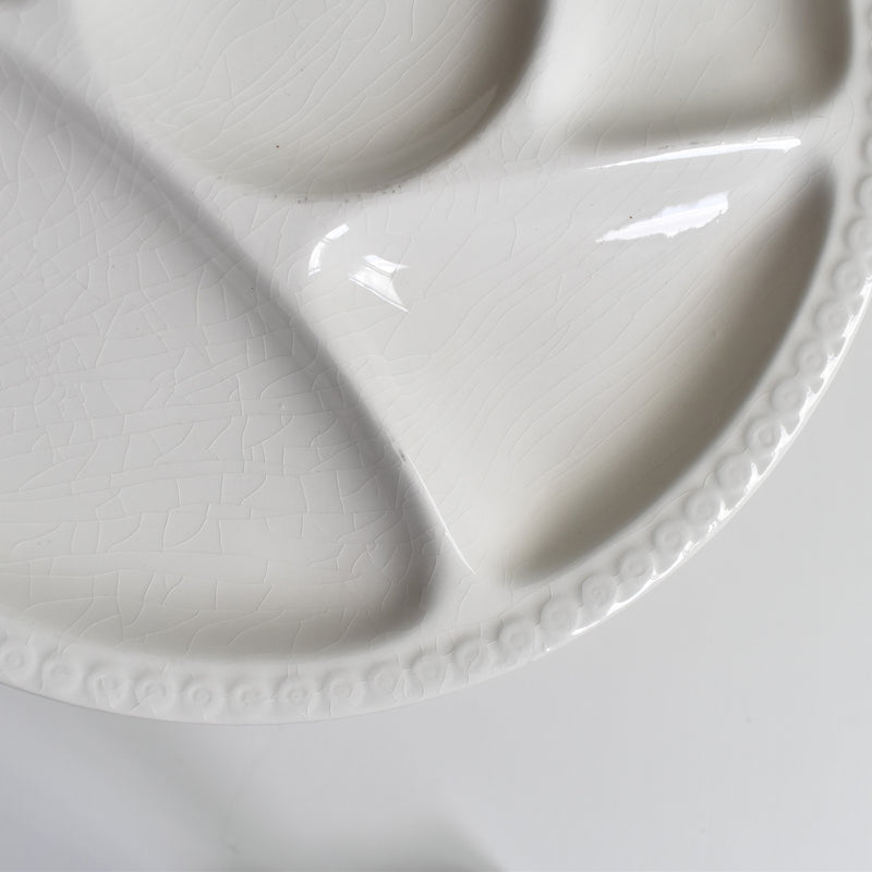 ヴィンテージフォンデュプレート　ジアン　ホワイト　A