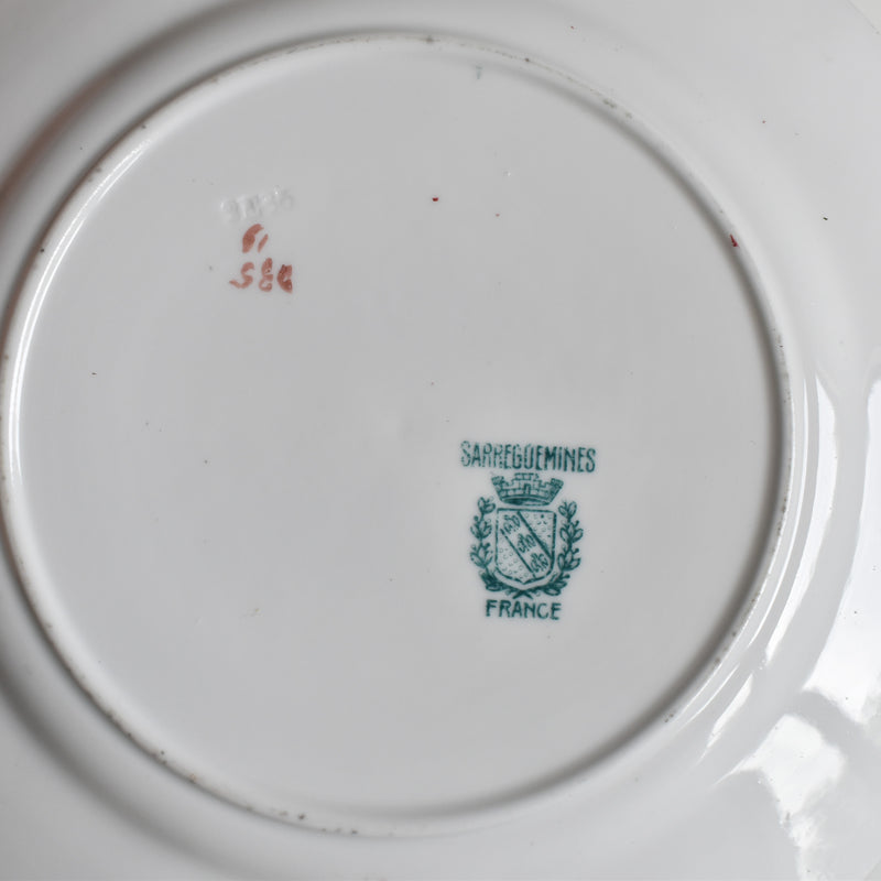 Antique Dessert Plate Sarreguemines Minton Pink 235 F
