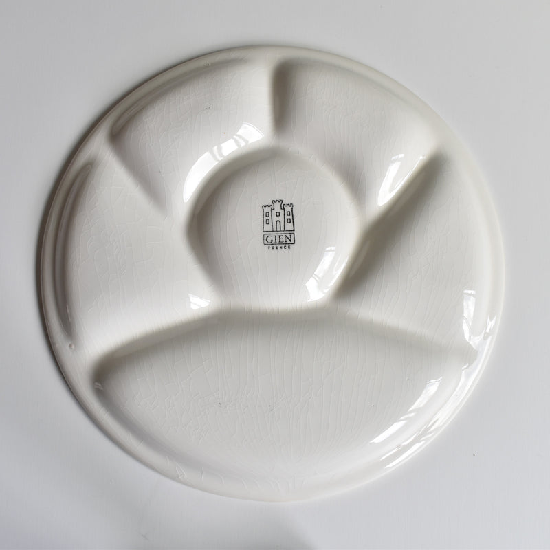 Vintage Fondue Plate, Gien, White, B