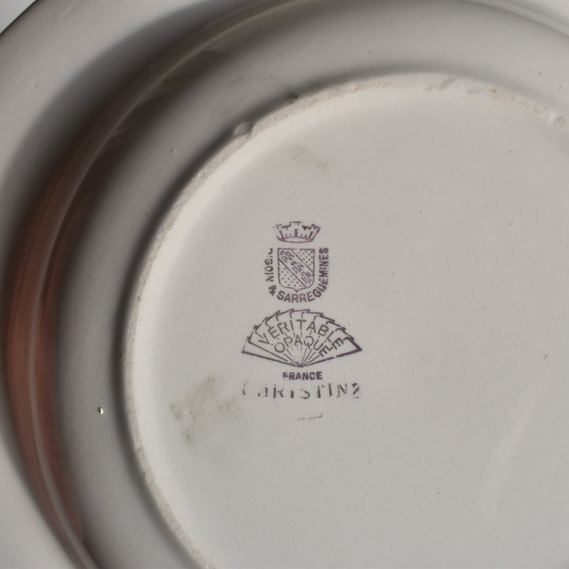 Vintage Deep Plate, Digoin & Sarreguemines "Christine H"