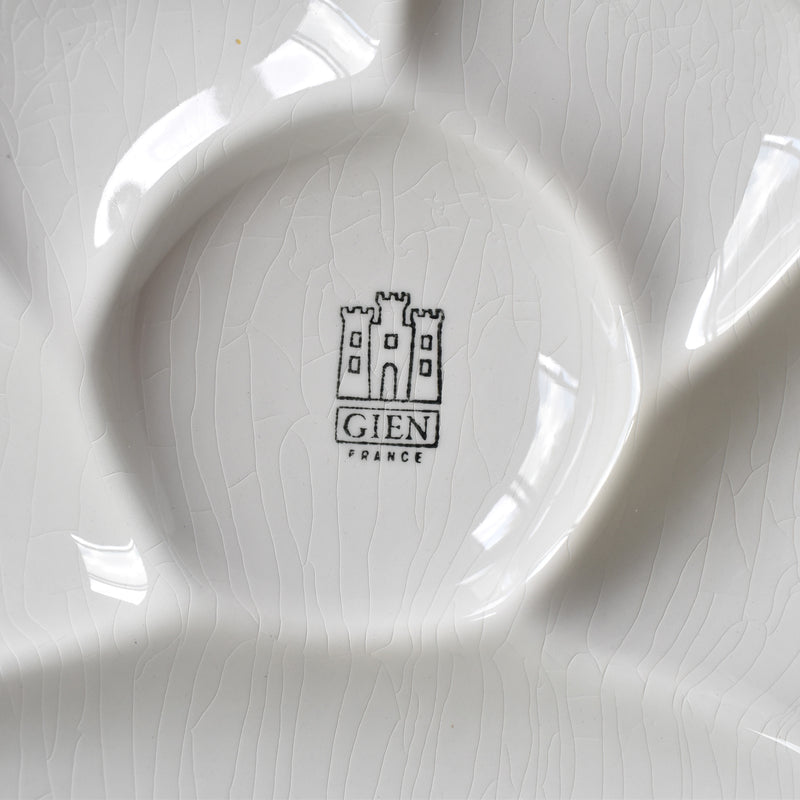 Vintage Fondue Plate, Gien, White, B