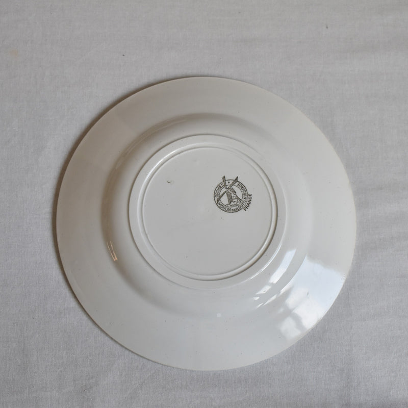 Vintage Plate Moulin des Loups Fleur Rouge C
