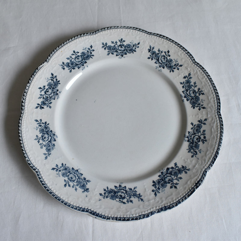 Antique Plate Badonviller Richelieu Blue