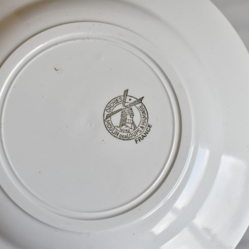 Vintage Plate Moulin des Loups Fleur Rouge C
