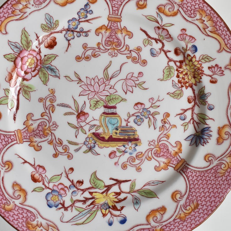 Antique Dessert Plate Sarreguemines Minton Pink 235 F
