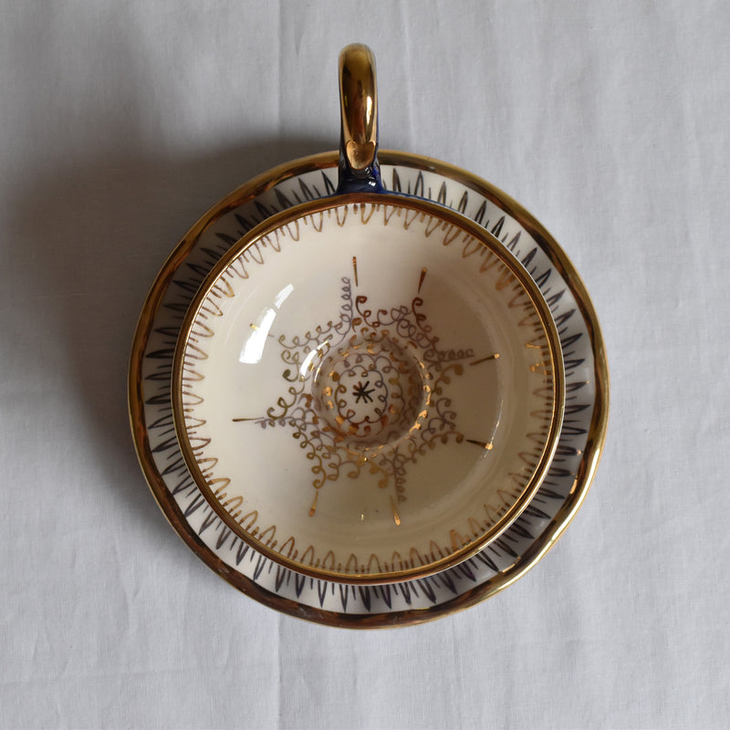 Zika コーヒーカップ＆ソーサー ダークブルー A