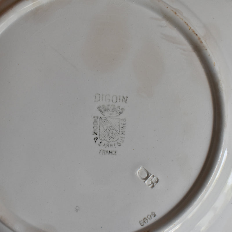 Vintage Dessert Plate Digoin & Sarreguemines Barbotine Fruits