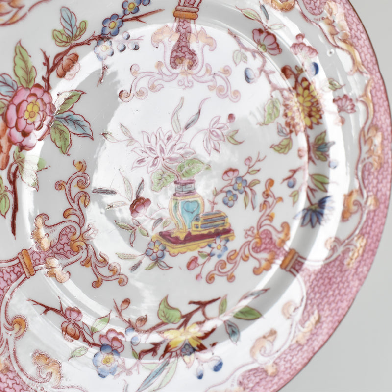 Antique Dessert Plate Sarreguemines Minton Pink 235 F
