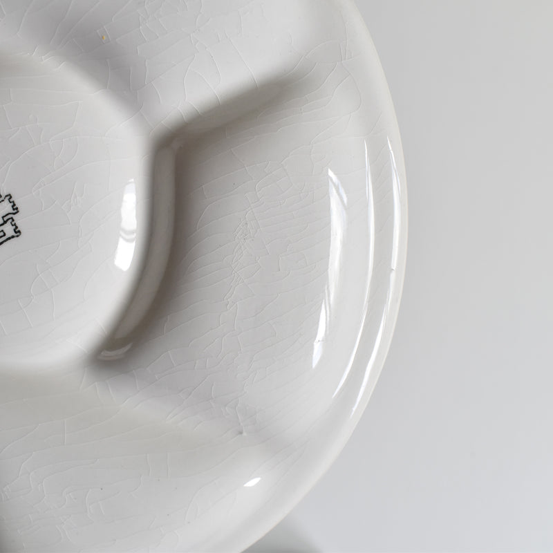 Vintage Fondue Plate, Gien, White, B