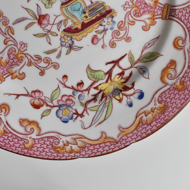 Antique Dessert Plate Sarreguemines Minton Pink 235 F