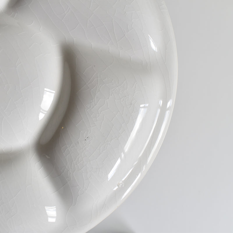 Vintage Fondue Plate, Gien, White, B