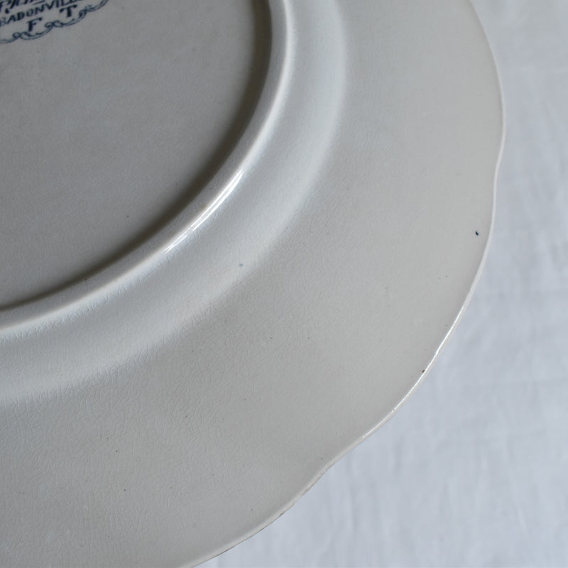 Antique Plate Badonviller Richelieu Blue