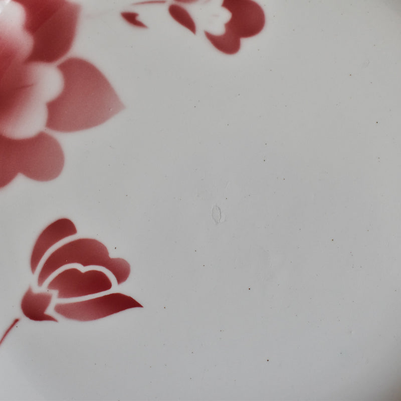 Vintage Plate Moulin des Loups Fleur Rouge C
