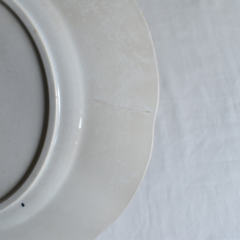Antique Plate Badonviller Richelieu Blue