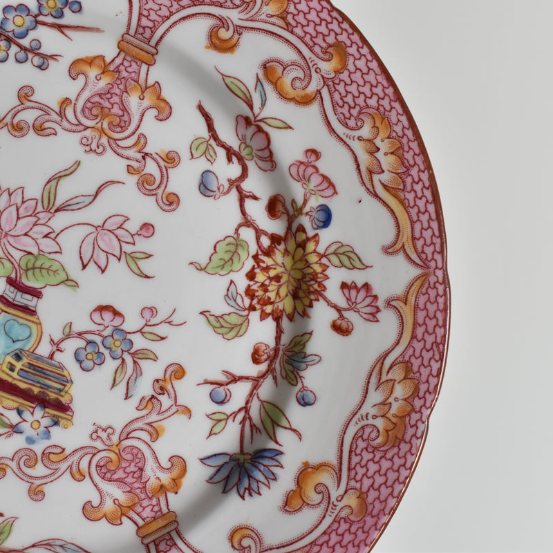 Antique Dessert Plate Sarreguemines Minton Pink 235 F