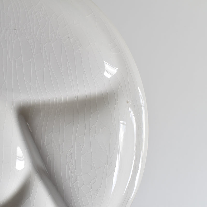 Vintage Fondue Plate, Gien, White, B