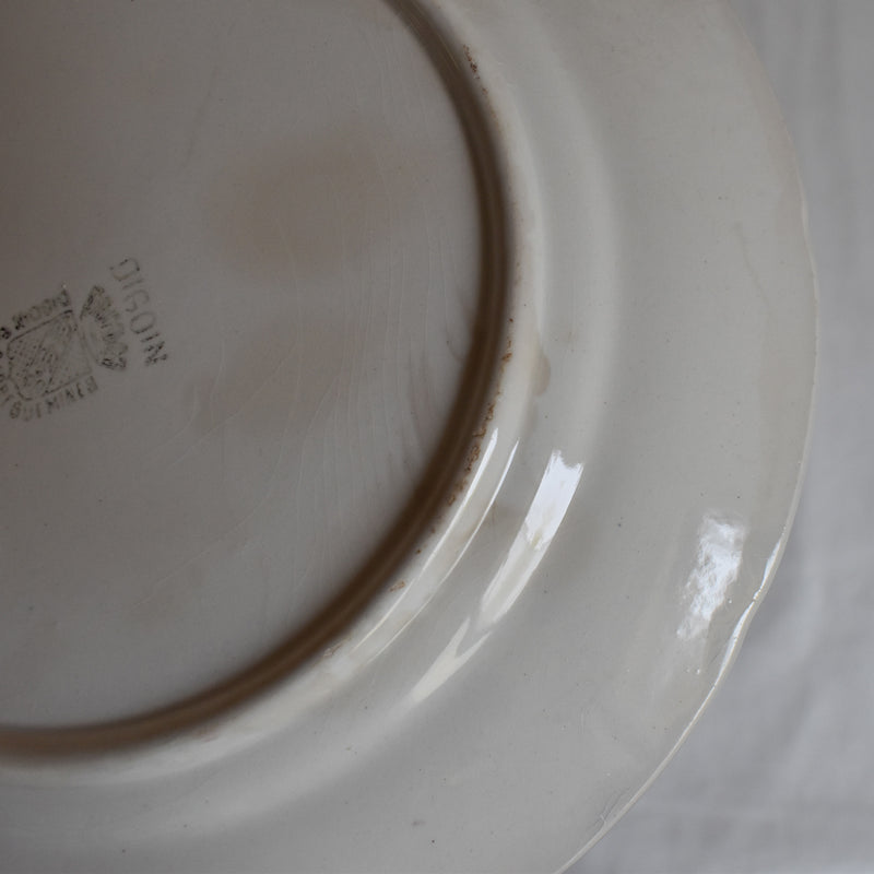 Vintage Dessert Plate Digoin & Sarreguemines Barbotine Fruits