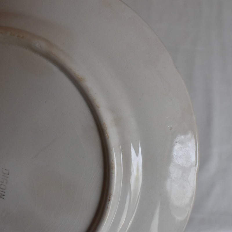 Vintage Dessert Plate Digoin & Sarreguemines Barbotine Fruits