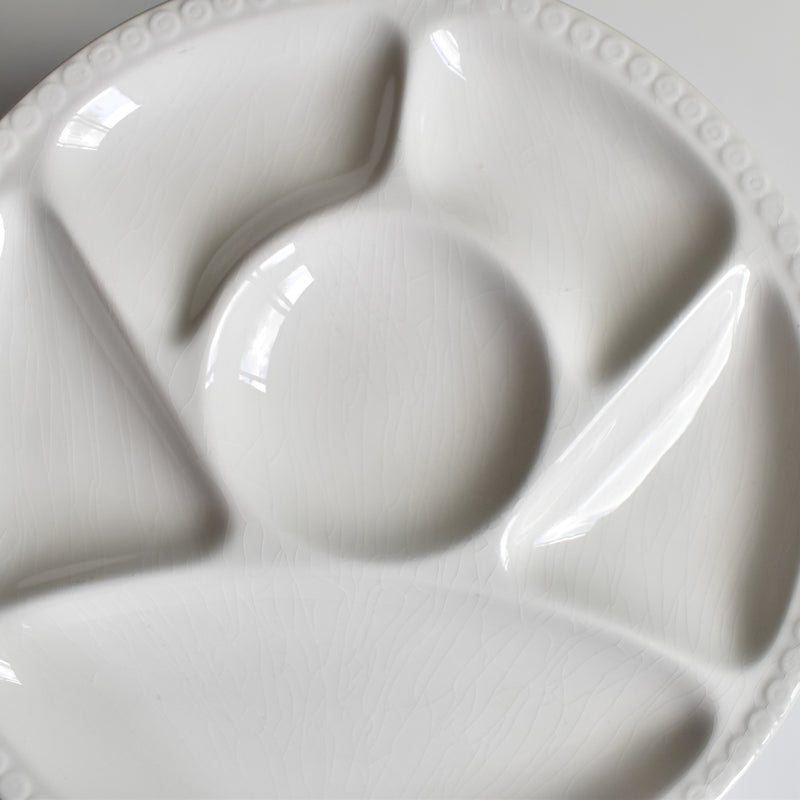 Vintage Fondue Plate, Gien, White, B
