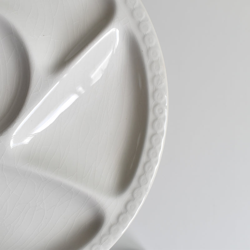 Vintage Fondue Plate, Gien, White, B