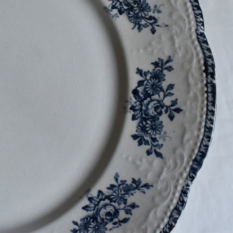 Antique Plate Badonviller Richelieu Blue