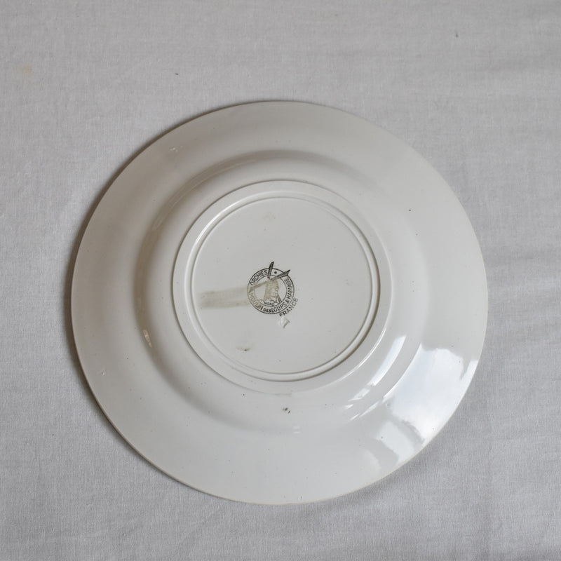 Vintage Plate Moulin des Loups Fleur Rouge D