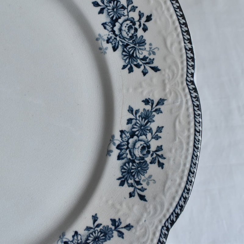 Antique Plate Badonviller Richelieu Blue