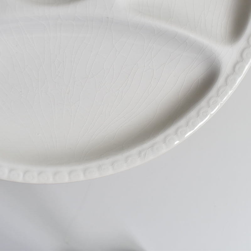 Vintage Fondue Plate, Gien, White, B