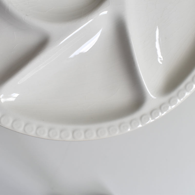 Vintage Fondue Plate, Gien, White, B