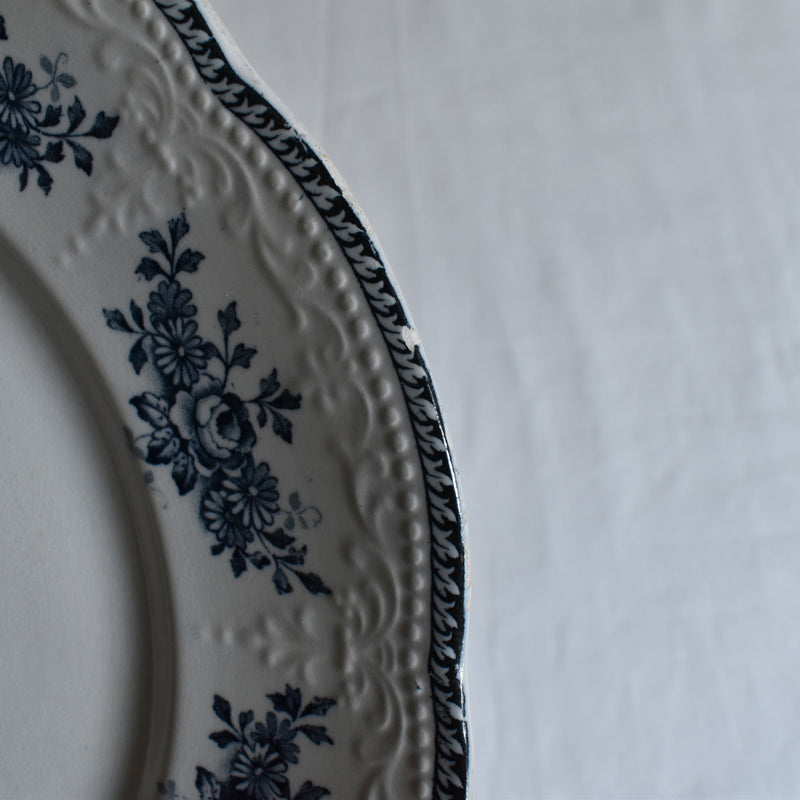 Antique Plate Badonviller Richelieu Blue