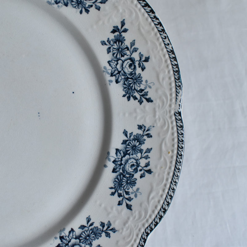 Antique Plate Badonviller Richelieu Blue