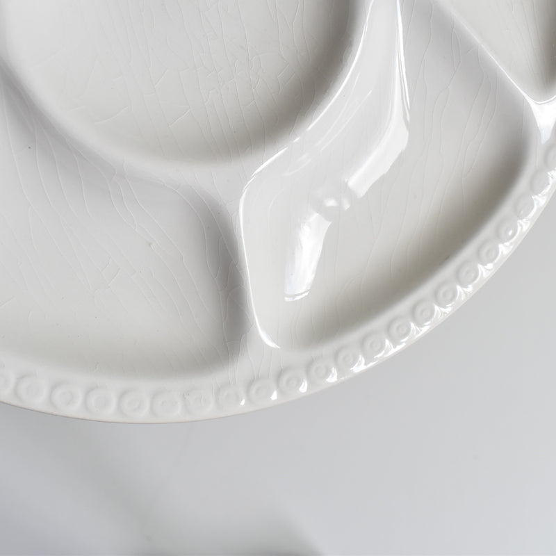 Vintage Fondue Plate, Gien, White, B