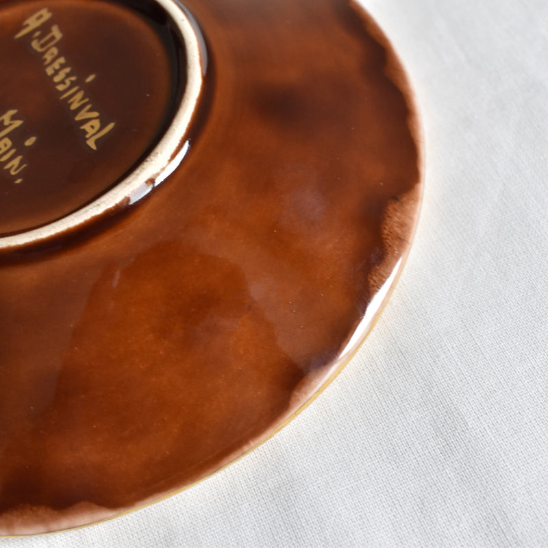 ア.ドラサンヴァル A.Dressinval コーヒーカップ＆ソーサー ブラウン