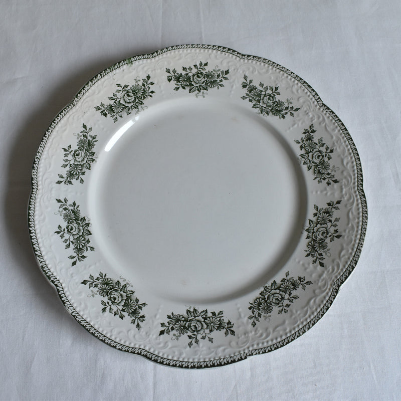 Antique Plate: Badonviller Richelieu Green