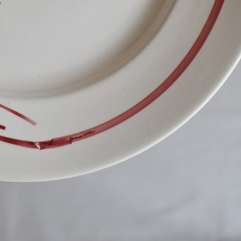 Vintage Plate Moulin des Loups Fleur Rouge D