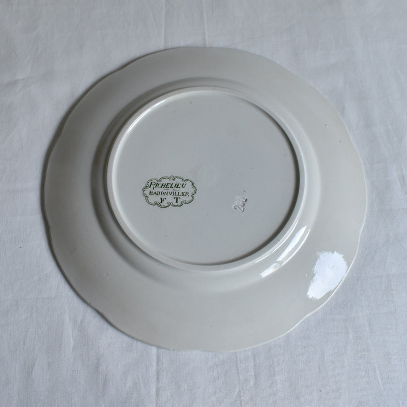 Antique Plate: Badonviller Richelieu Green