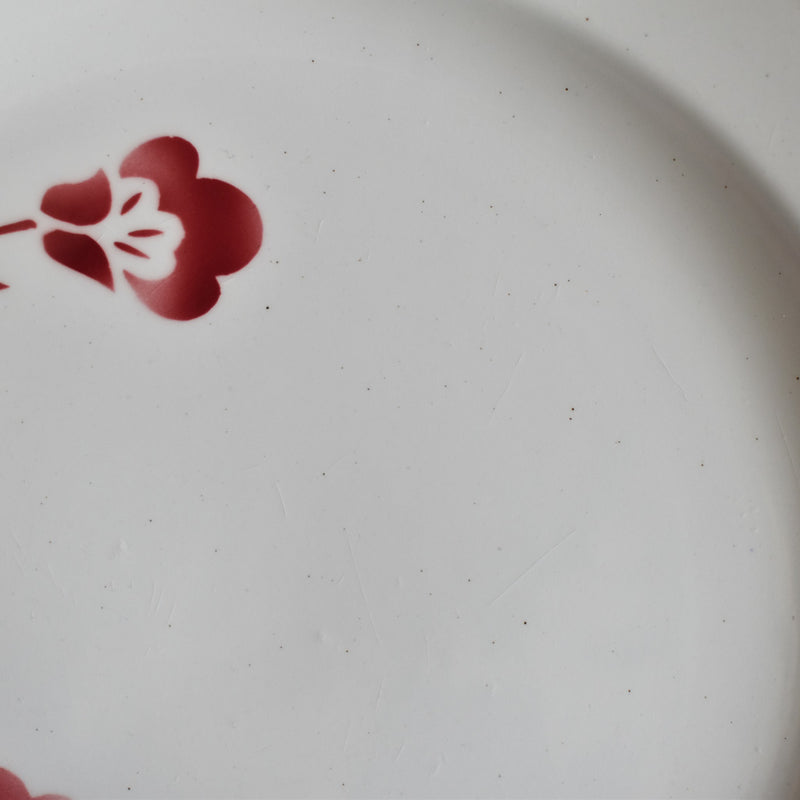 Vintage Plate Moulin des Loups Fleur Rouge D