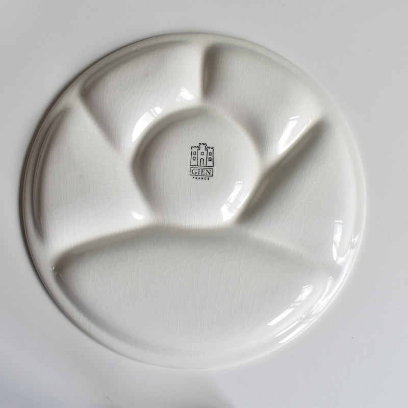 Vintage Fondue Plate, Gien, White C