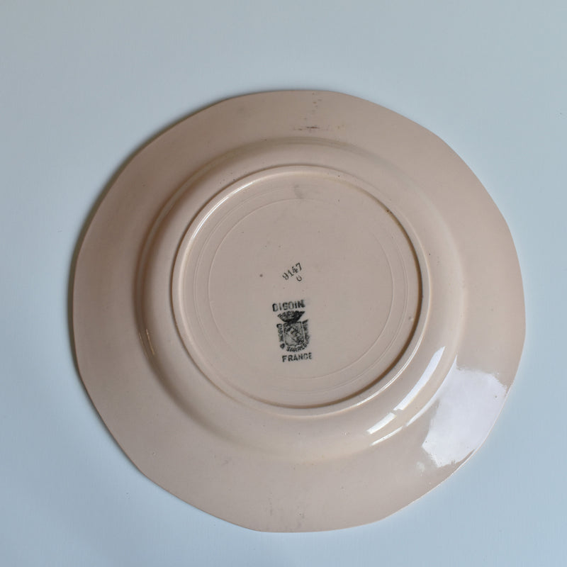 Vintage Plate Digoin & Sarreguemines 9147 Rose D