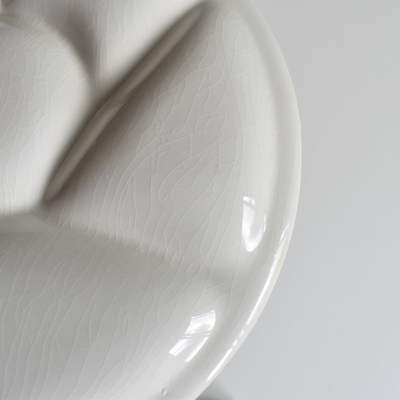 Vintage Fondue Plate, Gien, White C