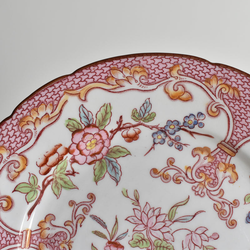 Antique Dessert Plate Sarreguemines Minton Pink 235 G