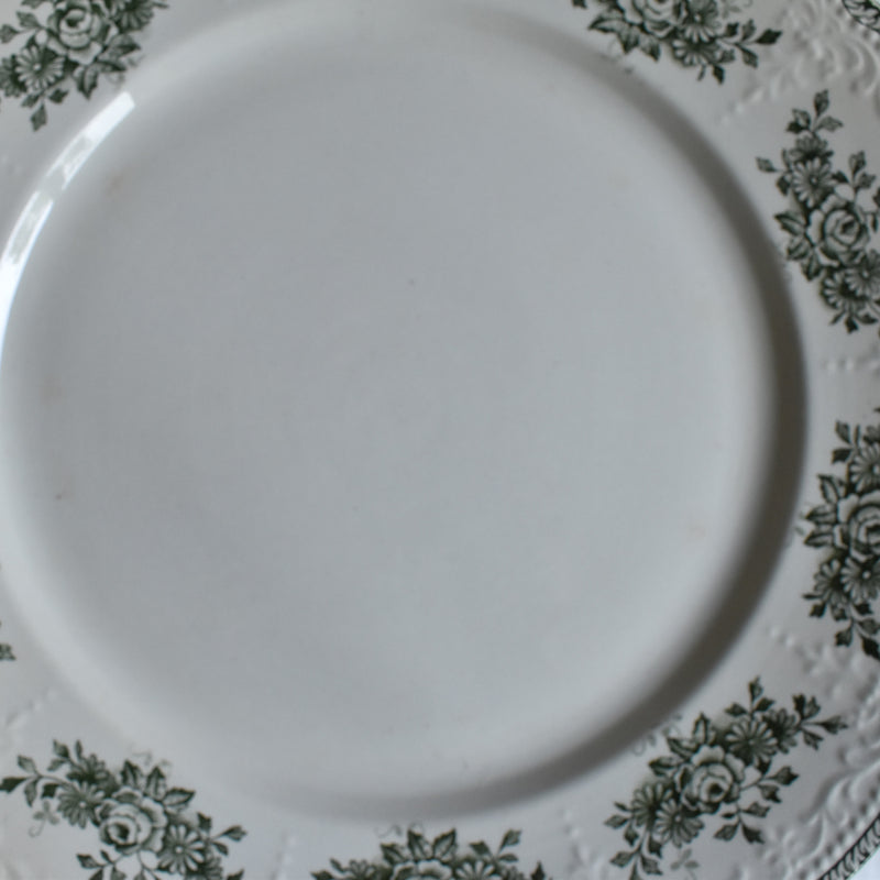 Antique Plate: Badonviller Richelieu Green