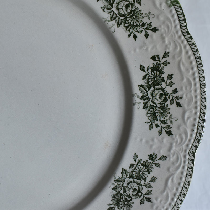 Antique Plate: Badonviller Richelieu Green