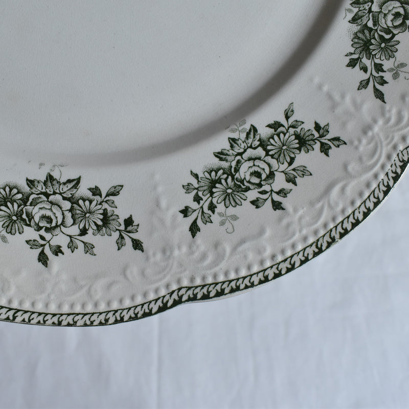 Antique Plate: Badonviller Richelieu Green