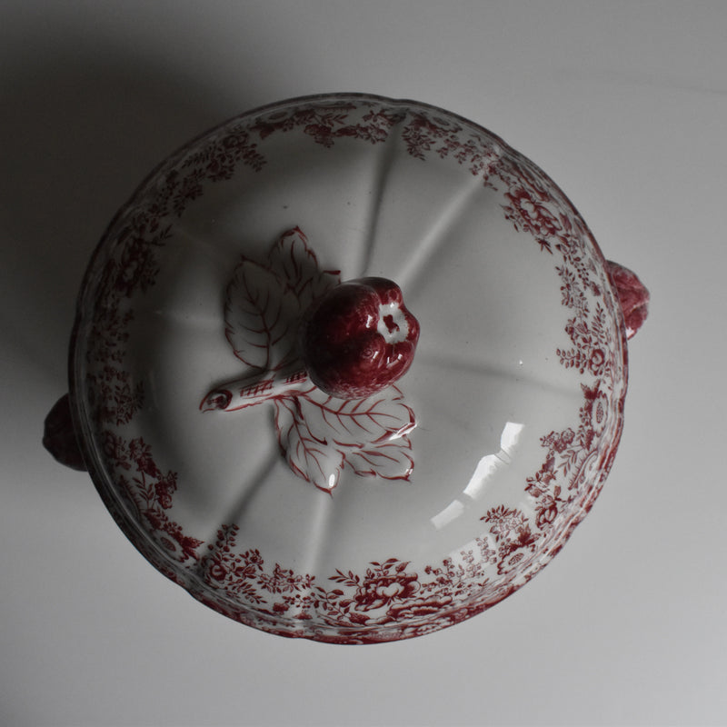 Vintage Soup Tureen, Lunéville Tradition (Red)