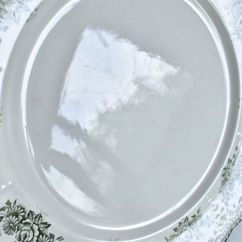 Antique Plate: Badonviller Richelieu Green